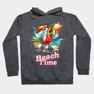 Summer time, Beach Time, Sun, Beach, Cocktail Hoodie